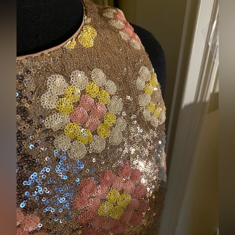 Paris Atelier Gold Sequin Patchwork Dress